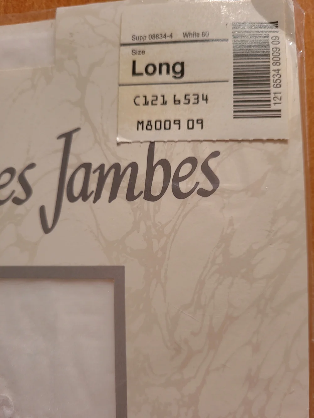 Les Belles Jambes White Pantyhose with Floral Embroidery Size Long NWT
